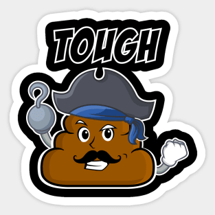 Poop Emoji - Tough @#@# PIrate Sticker